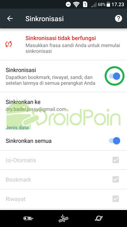 Mengalami Masalah saat Sinkronisasi data Chrome (Android)? Begini Cara Mengatasinya