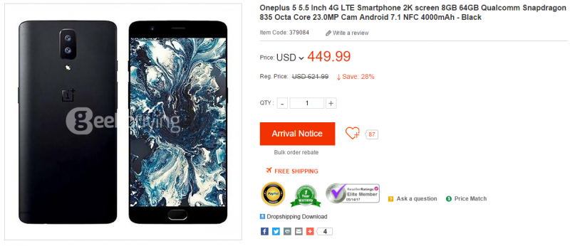 Rumor: Spesifikasi, Harga dan Ketersediaan OnePlus 5