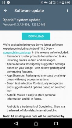 Update Android 8.0 Oreo untuk Xperia XZ dan XZs Resmi Tersedia