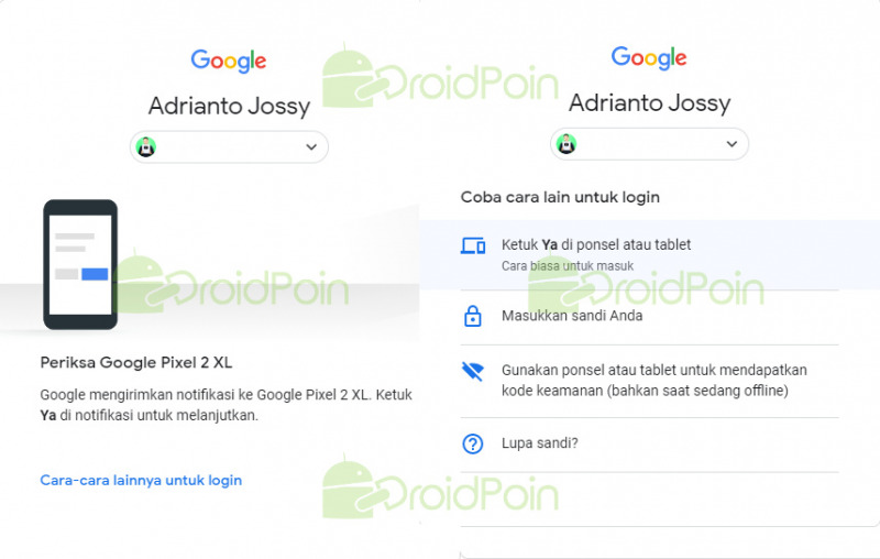 Cara memasukan akun google